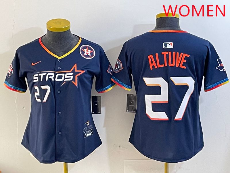 Women Houston Astros #27 Altuve Drak Blue Fourth generation Joint Name 2025 Nike MLB Jersey style 8